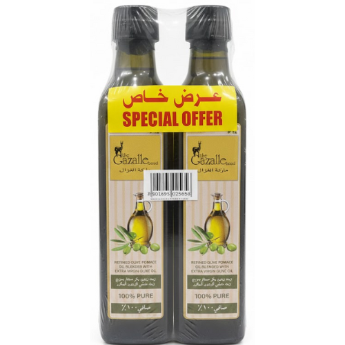 زيت زيتون الغزال بكر ممتاز، عرض 2 حبة × 500 مل
