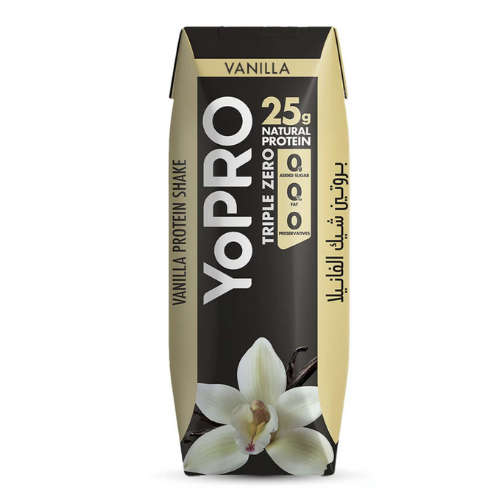 يو برو بروتين شيك مع بروتين طبيعي تريبل زيرو بنكهة الفانيلا 25 جم