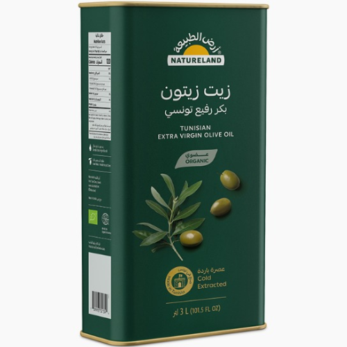 زيت زيتون تونسي عضوي ارض الطبيعه 3 لتر