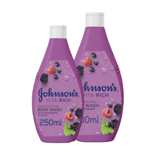 جونسون غسول جسم فيتا ريتش للتجديد بخلاصة التوت 400 مل + 250 مل