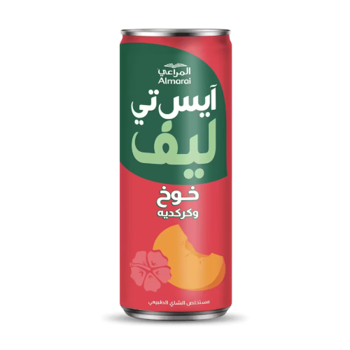 ايس تي ليف خوخ كركديه عبوة معدنية 240مل المراعي