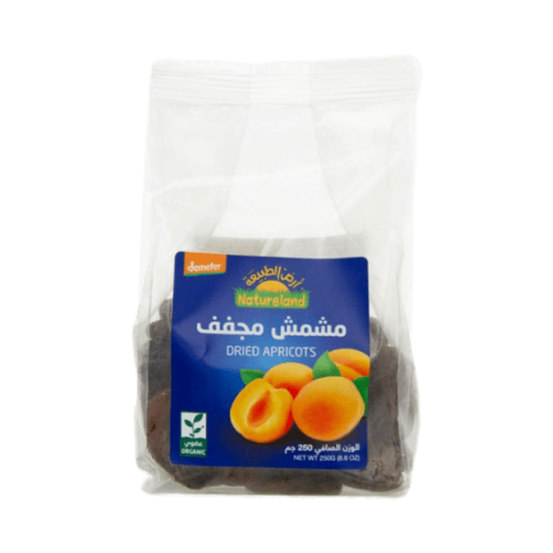 مشمش مجفف عضوي ارض الطبيعة 250 جم