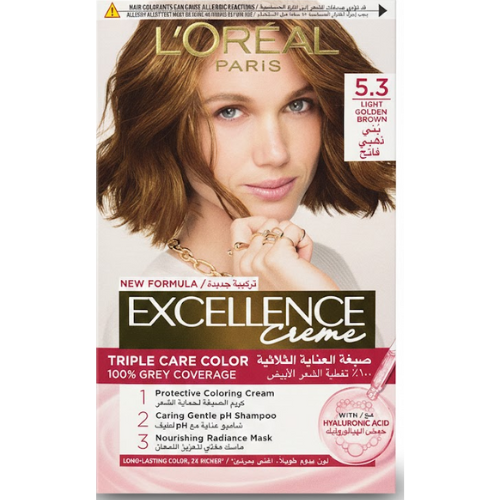 لوريال باريس إكسلانس كريم، صبغة شعر رقم 5.3، بني ذهبي فاتح