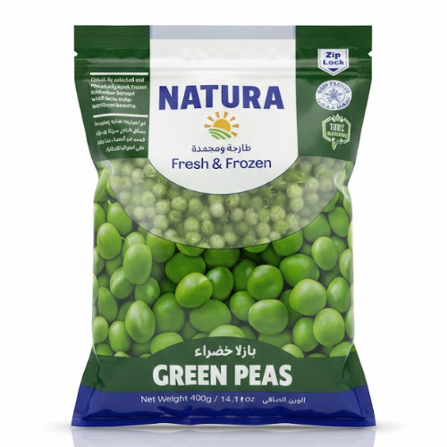 بازلاء خضراء مجمدة اورجانيك كيس ناتورا 400جم