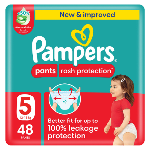 بامبرز كلوت حماية من الطفح الجلدي، مقاس 5، 12-18 كجم، 48 حبة