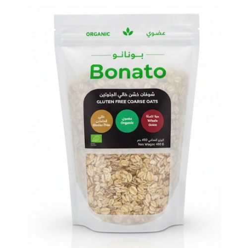 شوفان خشن خالي جلوتين عضوي بوناتو 400 جم
