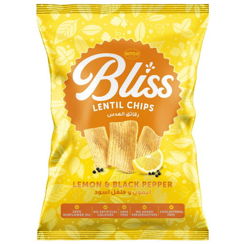 كتكو بلس رقائق عدس ليمون وفلفل اسود 34 جم