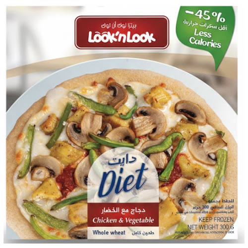 دايت بيتزا دجاج وخضارلوك ان لوك 300 جم