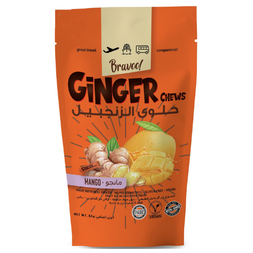 برافو حلوي زنجبيل مع المانجو خالي من الجلوتين 63 جم