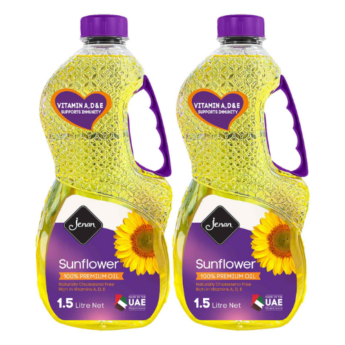 جنان زيت دوار الشمس فاخر خالي من الكوليسترول، 2 حبة × 1.5 لتر