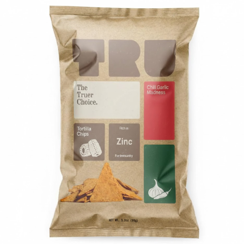 ترو رقائق تورتيا نكهة ثوم حار مدعمة بالمعادن 90 جم Prolife