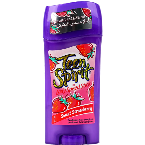 مزيل عرق ليدي سبيد ستيك "تين سبيريت" برائحة الفراولة الحلوة، 65 غرام