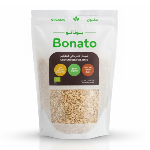 شوفان ناعم خالي جلوتين عضوي بوناتو 500 جم