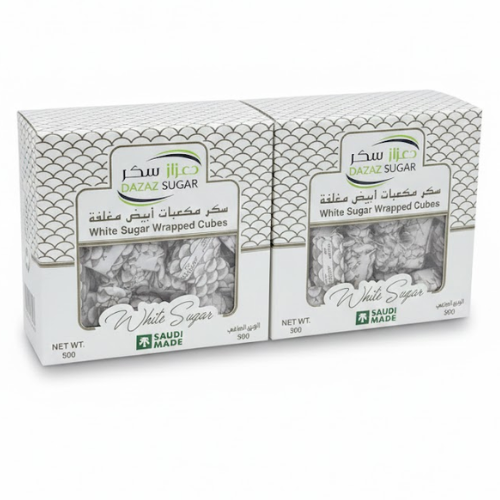 ع/2 حبه سكر دعزاز ابيض مكعبات مغلفة 500 جم
