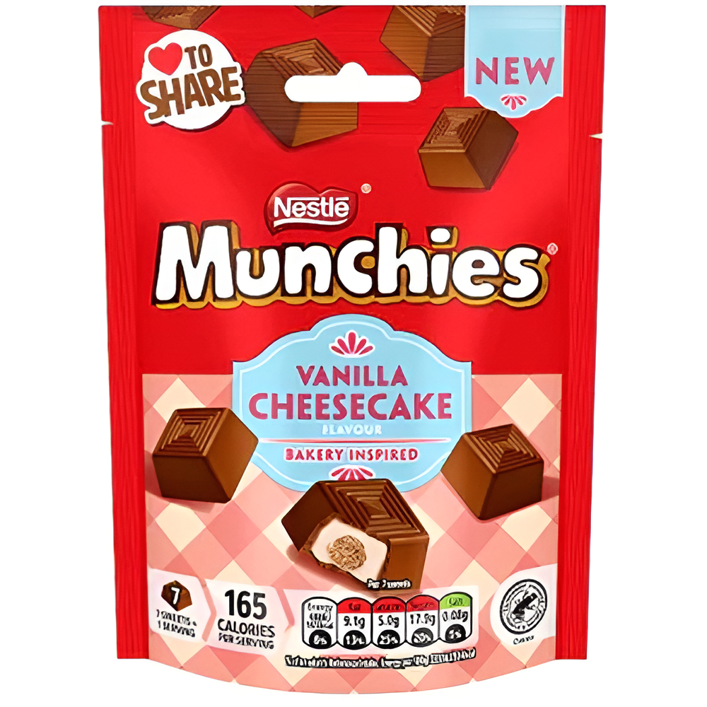 شوكولاتة مونشيز بنكهة كعكة الجبن بالفانيليا، كيس 97 جم