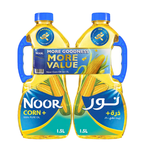 زيت ذرة بلس نور 2 × 1.5 لتر