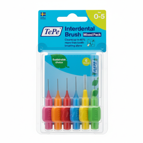 عبوة فرشاة تيبي الأصلية للأسنان المختلطة (من الوردي إلى الأخضر)