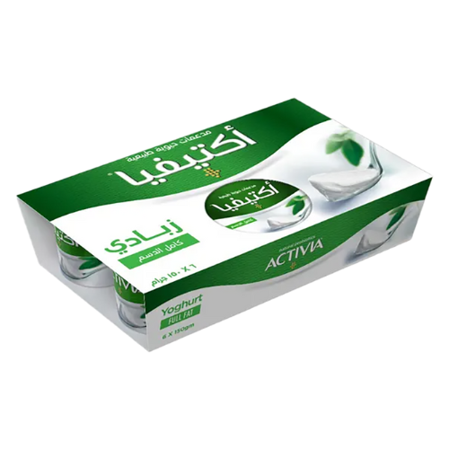 زبادي ساده اكتيفيا كامل الدسم 6 * 150جم