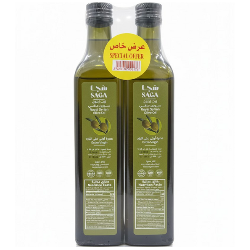 زيت زيتون ساغا رويال سوري بكر ممتاز، عرض 2 حبة × 400 مل