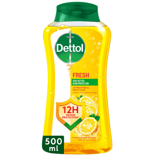 ديتول فريش غسول الجسم وجل الاستحمام المضاد للبكتيريا، برائحة الحمضيات وزهر البرتقال، 500 مل
