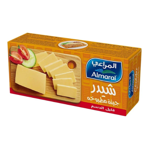 جبنة شيدر قطع قليل دسم 454 جم المراعي