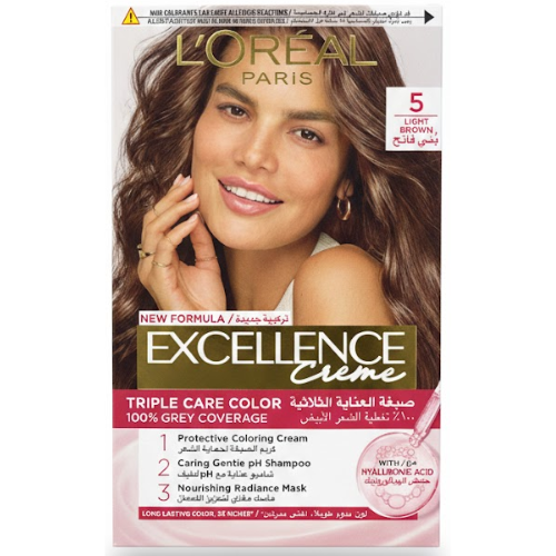 لوريال باريس إكسلانس كريم، صبغة شعر رقم 5، بني فاتح