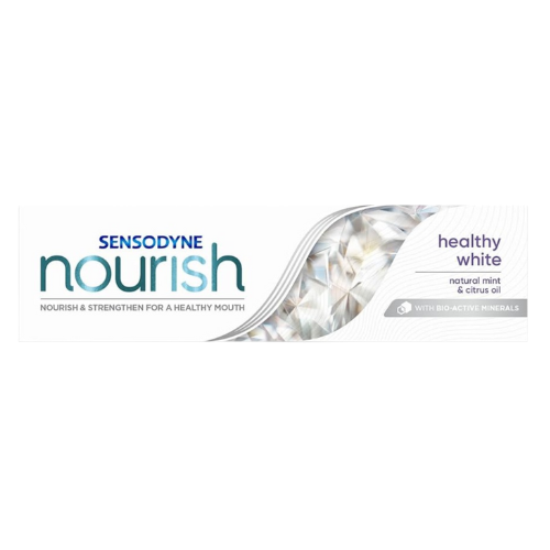 سنسوداين نوريش هيلثي وايت بالنعناع الطبيعي وزيت الحمضيات معجون أسنان 75 مل