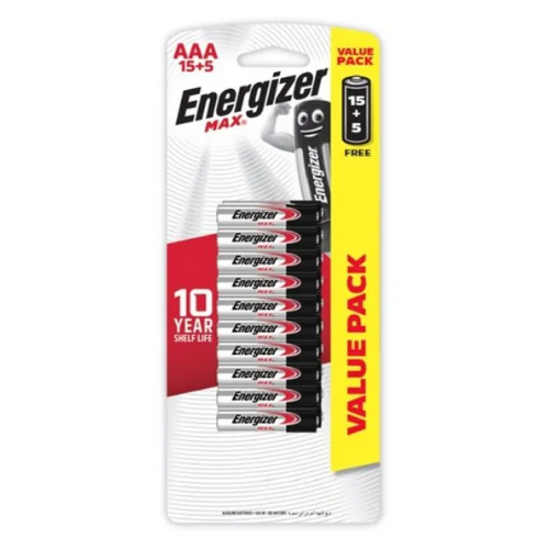 بطاريات انرجايزر ماكس AAA 15+5