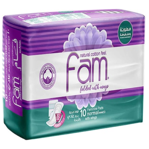 فوط فام عادي بالأجنحه مغلفه 10فوطه