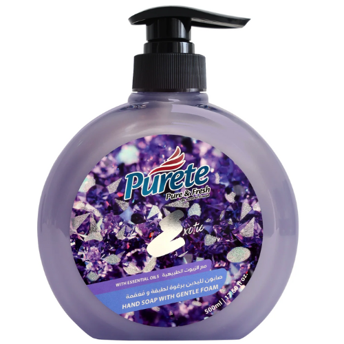 صابون فوم ومعقم لليدين اكزوتيك عبوة بيورتي 500م