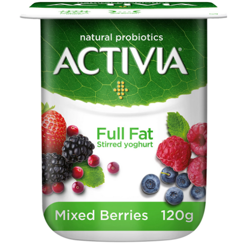 زبادي اكتيفيا 120غ بالفواكه توت مشكل