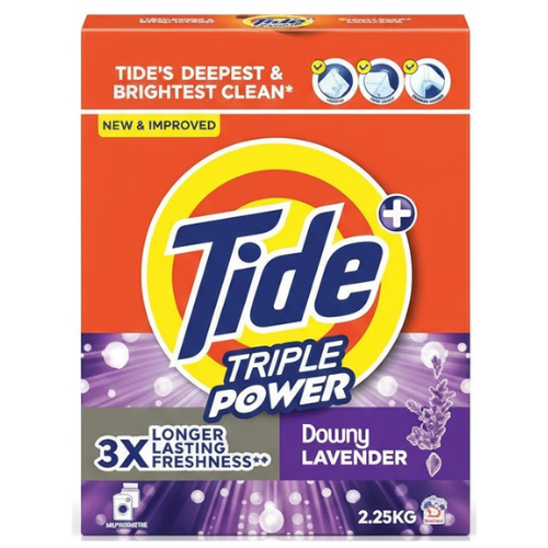 مسحوق غسيل تايد ثلاثي القوة برائحة داوني اللافندر، 2.25 كجم