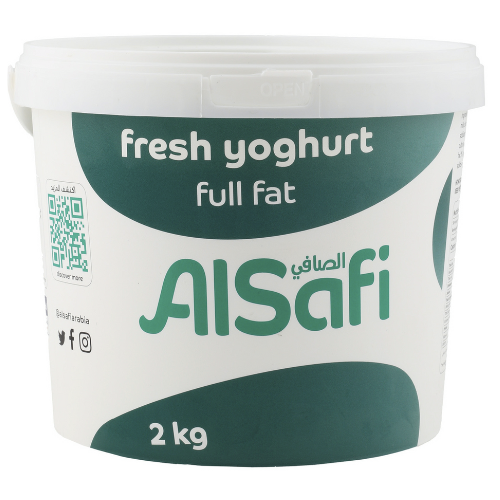 زبادي الصافي الطازج كامل الدسم 2 كجم