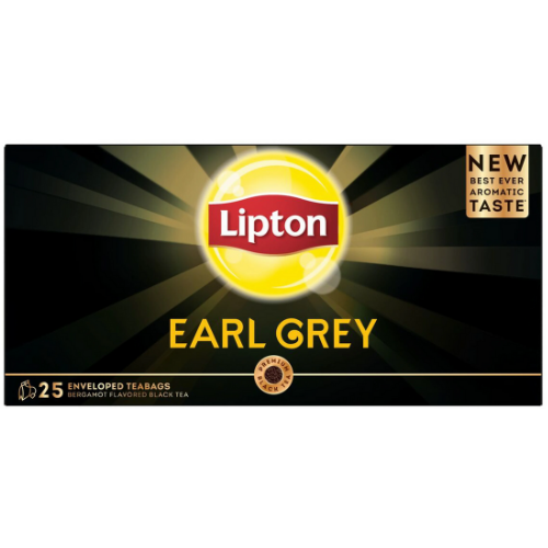 ليبتون شاي أسود برغموت ايرل جراي نكهة جديدة 25*37.5 جم