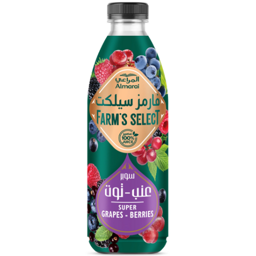 عصير سوبر عنب 100% بدون إضافات 1 ل بلاستيك المراعي