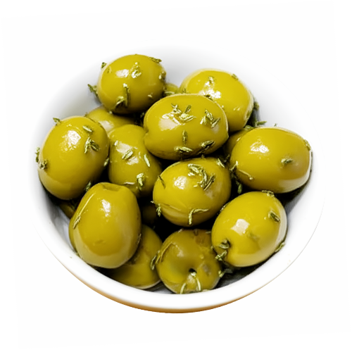 زيتون اخضر بالزعتر 250 جم (تقريبا)