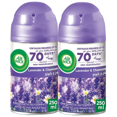آيرويك عبوة إعادة تعبئة لمعطر الجو الأوتوماتيكي برائحة اللافندر ٢ × ٢٥٠ مل