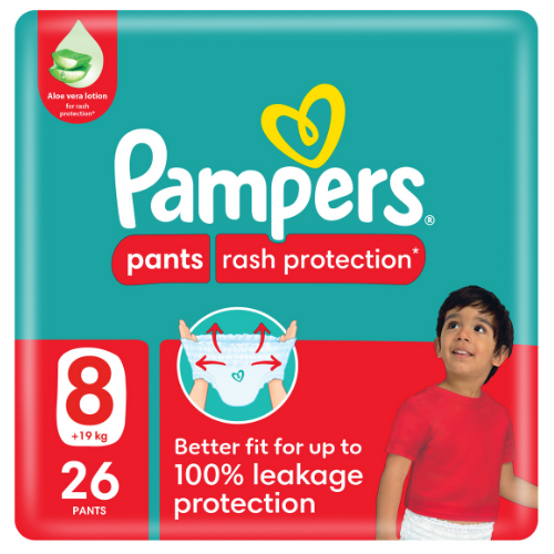 بامبرز كلوت عناية وحماية من الطفح الجلدي، مقاس 8، +19 كجم، 26 حفاضة