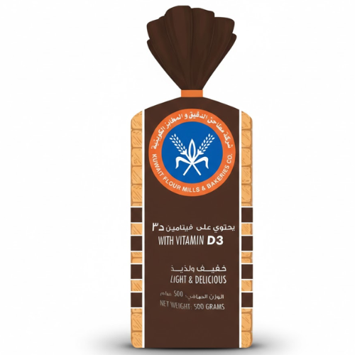 توست القمح الكامل المدعم بفيتامين د 500 جم المطاحن